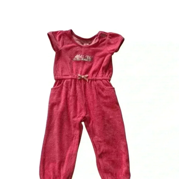 Juicy couture baby size 18 months one piece hot pink terry cloth romper new - Picture 3 of 8